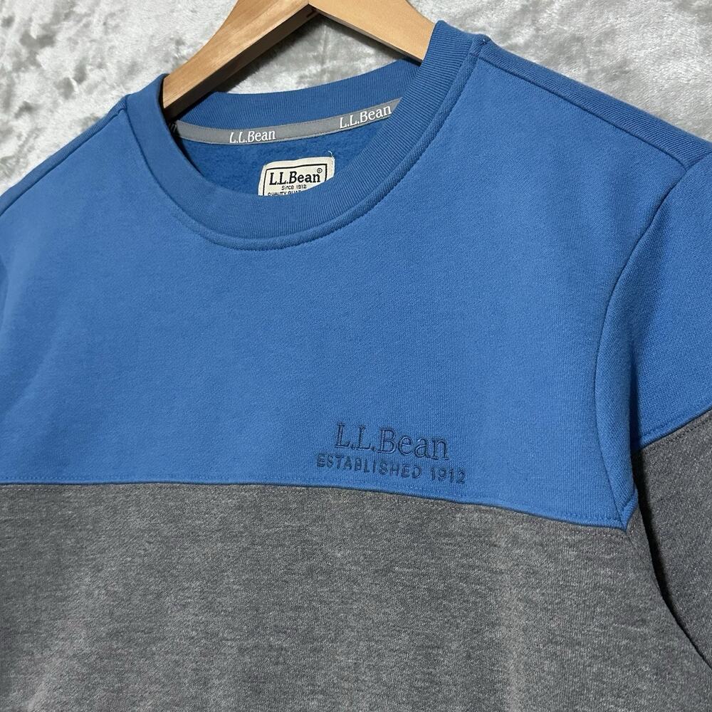 LL Bean 1912 Colorblock Sweatshirt Mens Size S Blue Preppy Timeless Ivy League - Picture 2 of 7